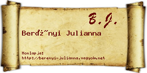 Berényi Julianna névjegykártya